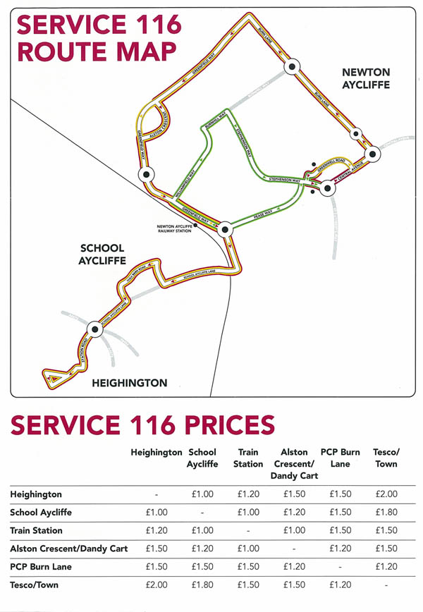 No. 116 Bus Timetable