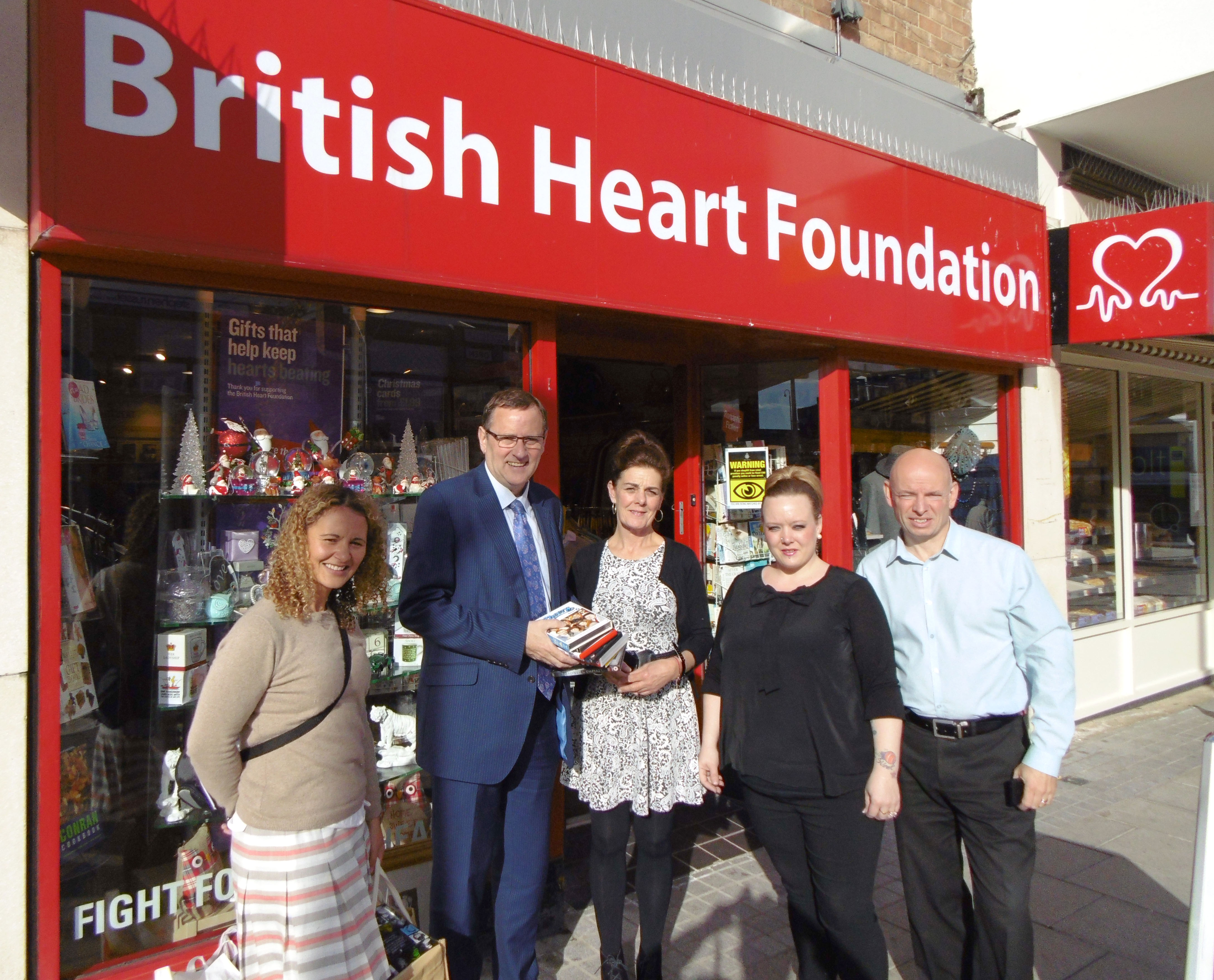 M.P. Phil Drops in at BHF Shop