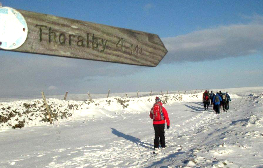 Fellwalkers Enjoy Snow-Covered Hills