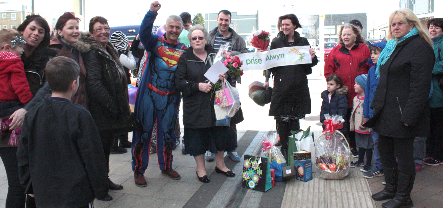 Town Centre Flash Mob for Charity Worker Alwyn