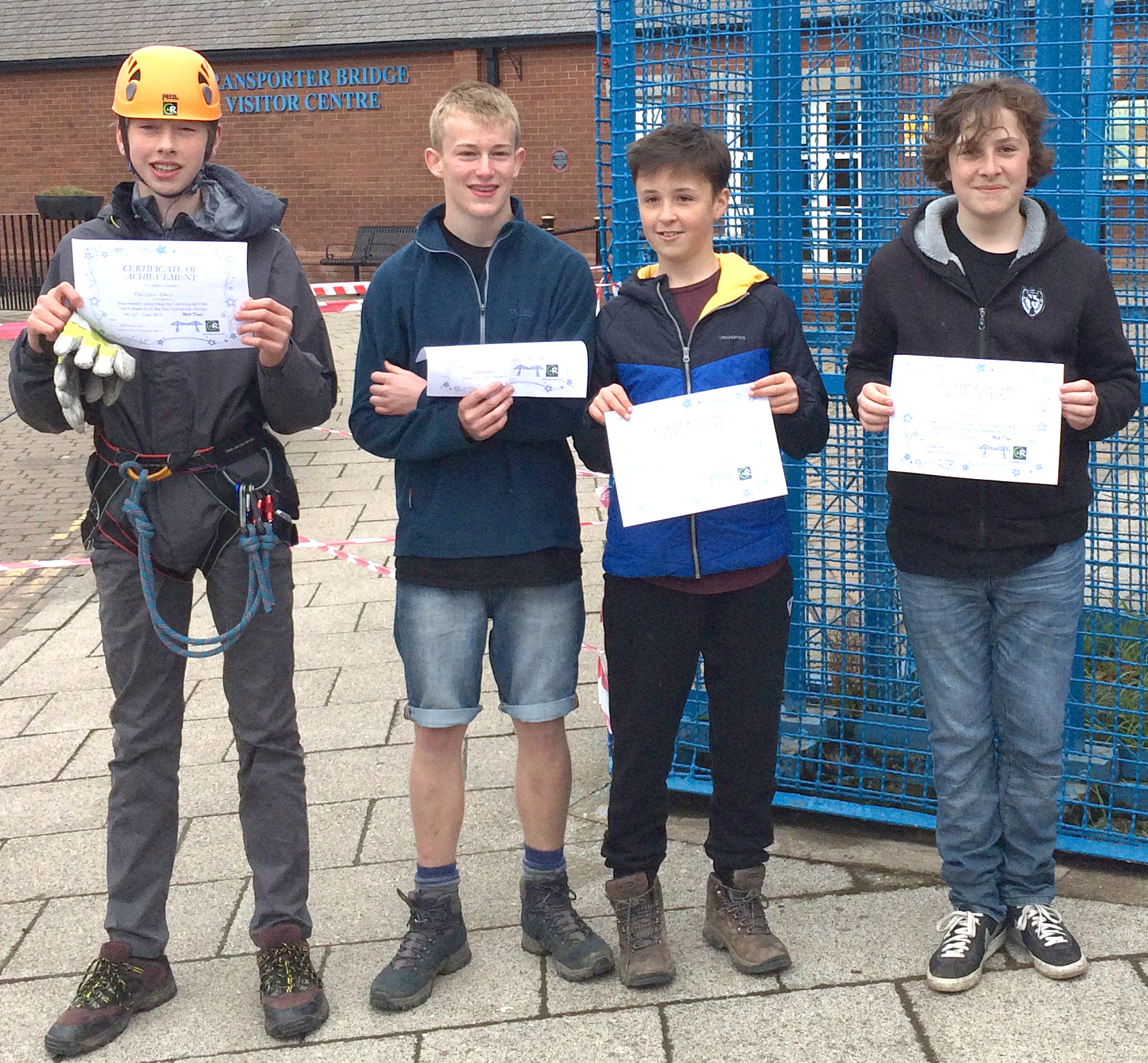 Town Students Abseil Transporter Bridge