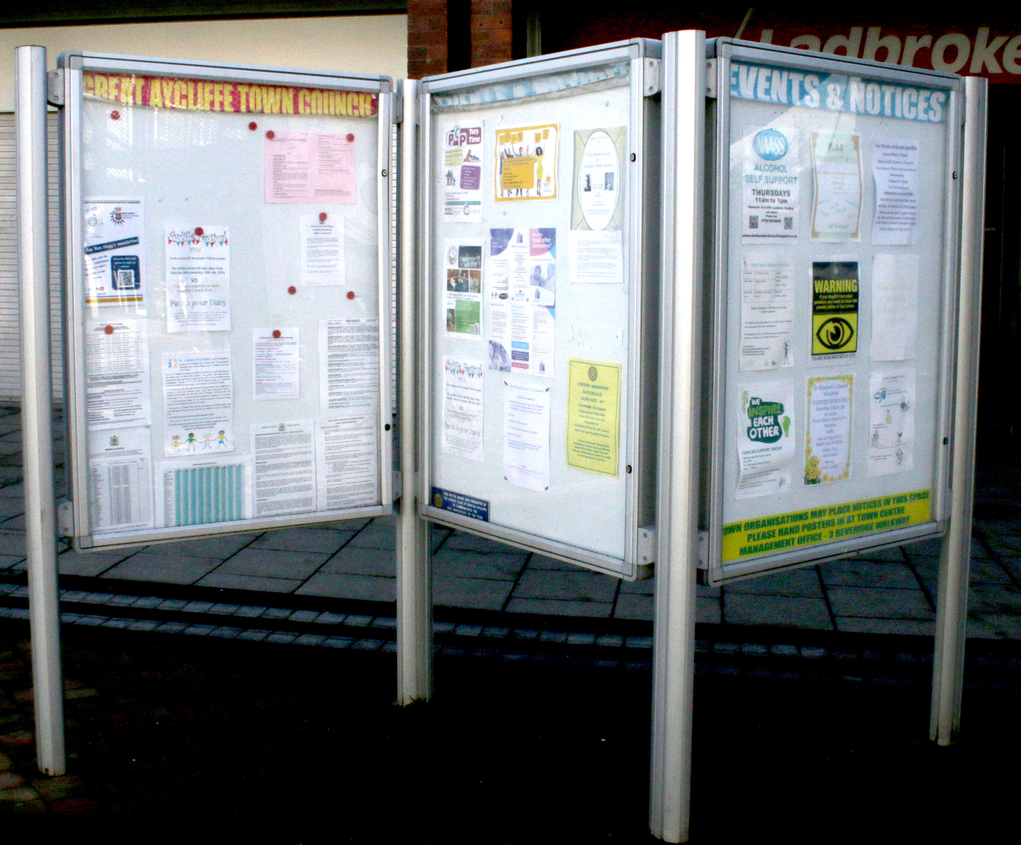 Notice Board for Use of Town Organisations