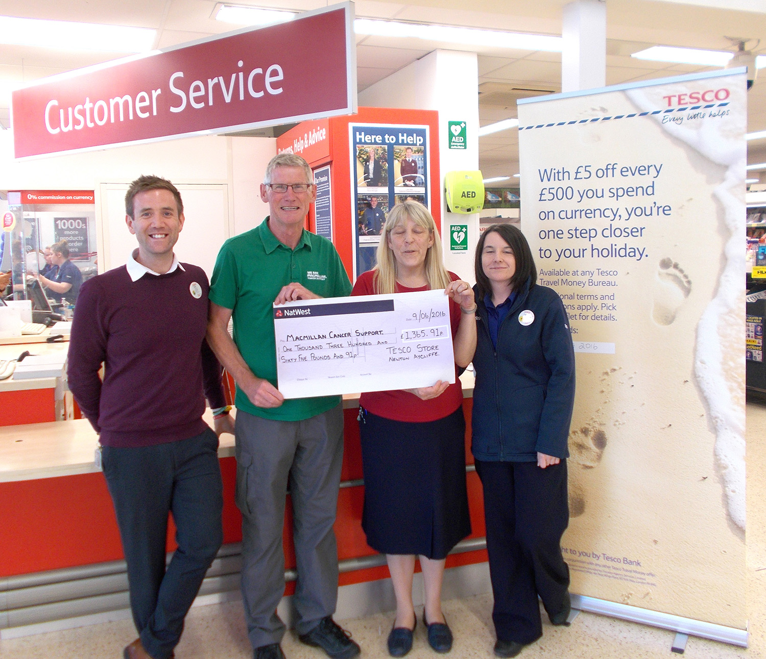 Tesco Raise £1365 for Macmillan Support