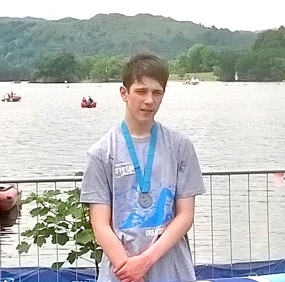 Jake Completes  Charity Lake Swim