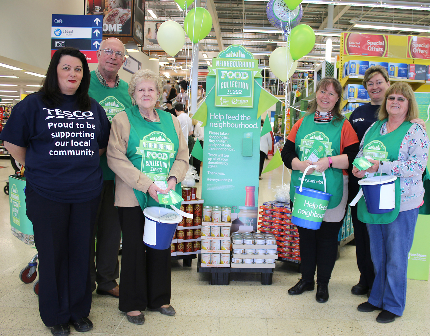 Tesco Customers Stock Foodbank