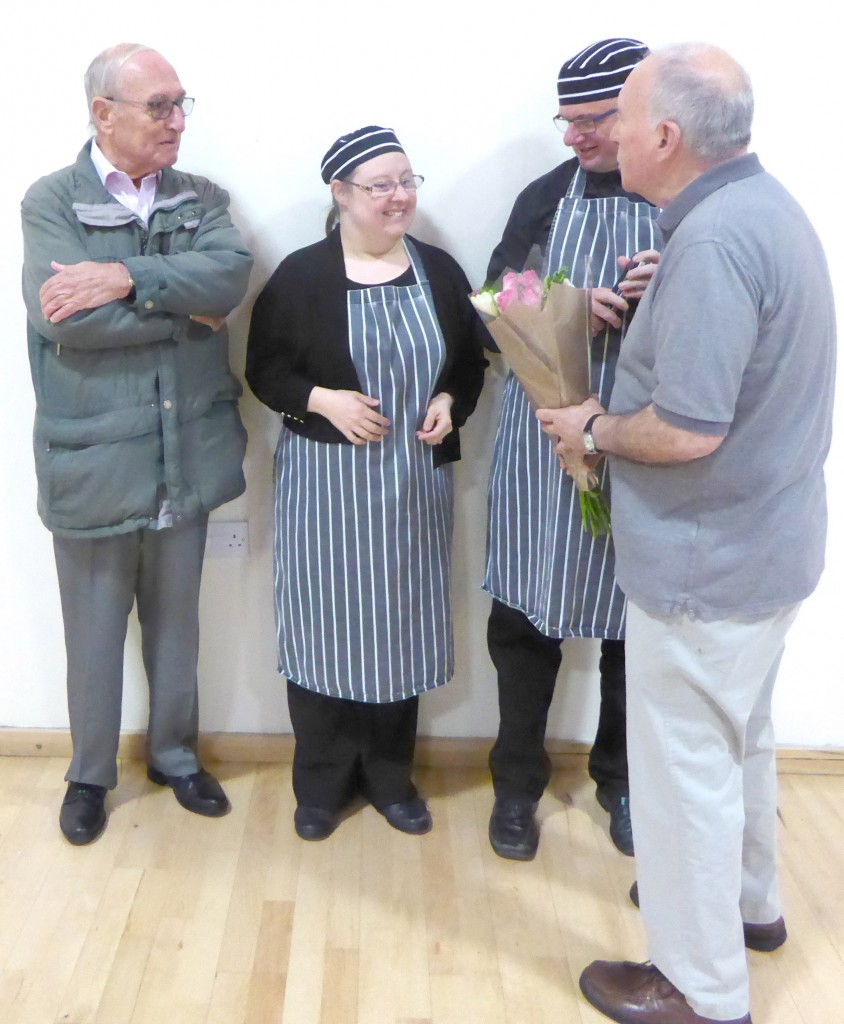 ian and keli receive flowers