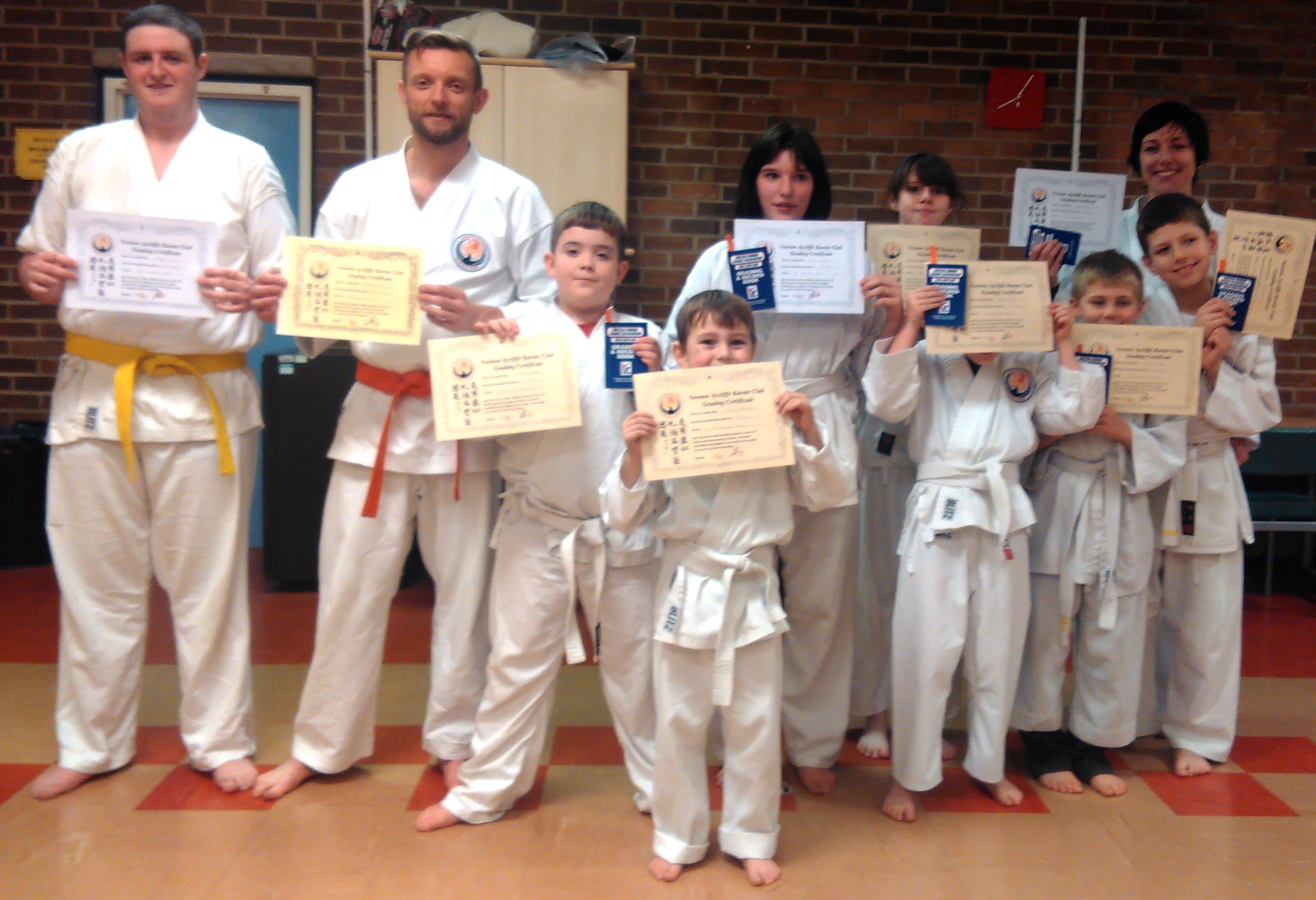 Grades a Plenty For Newton Aycliffe Karate Club Students