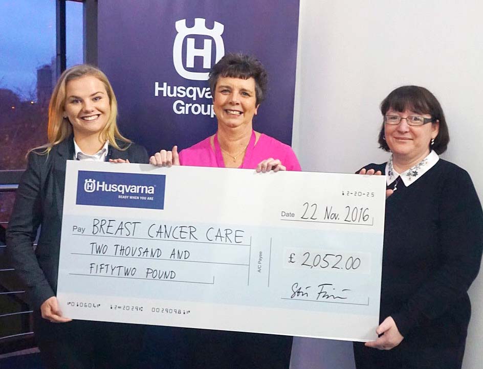 Husqvarna Pink Campaign £2,000 for Cancer Care