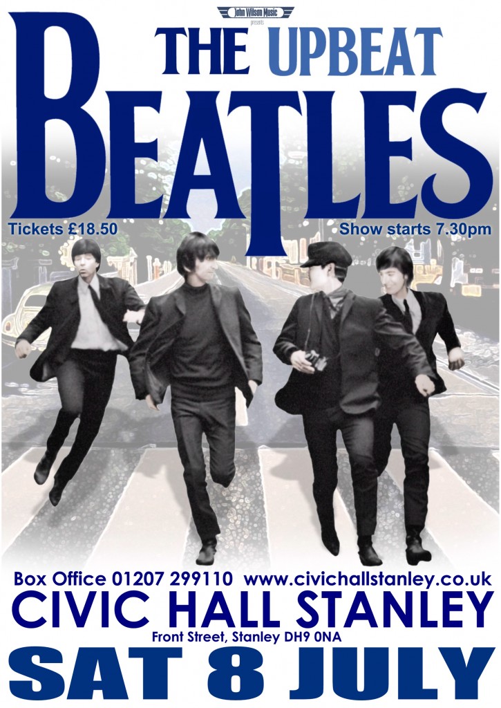 Upbeat Beatles Poster Civic Hall Stanley A5