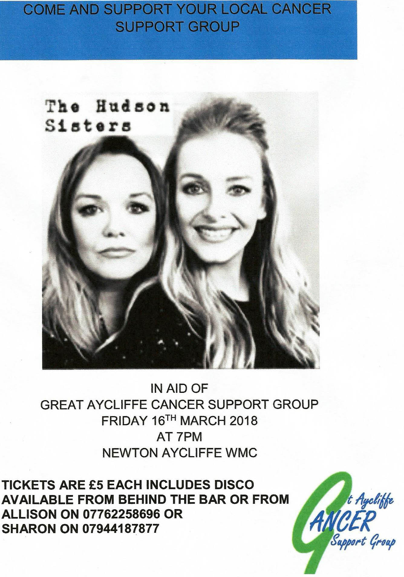 The Hudson Sisters to perform at Newton Aycliffe WMC