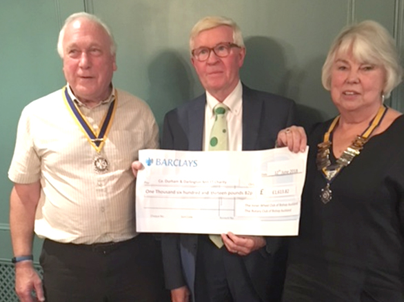 MRI Cash from Bishop Auckland Rotary & Inner Wheel Clubs
