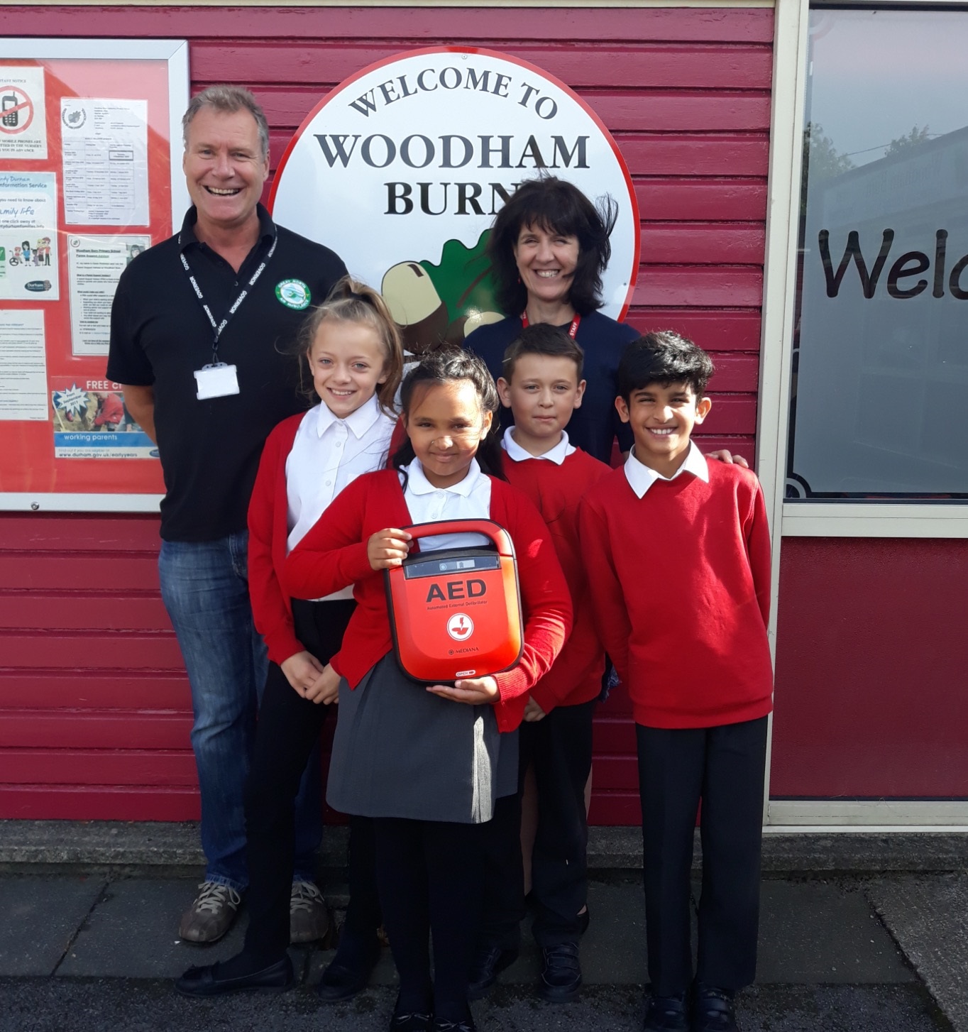 New Defibrillator at Woodham Burn Primary