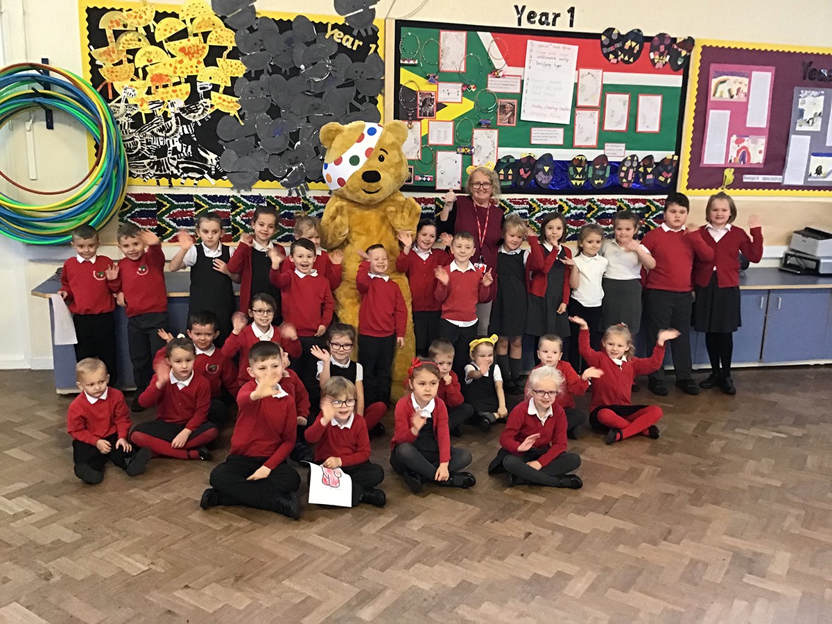 Pudsey shows up at Primary School Breakfast Club