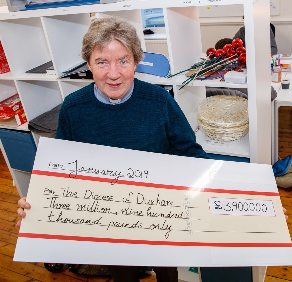 Revd Canon David Tomlinson with the Church of England Award of £3.9M (Picture By: Keith Blundy)