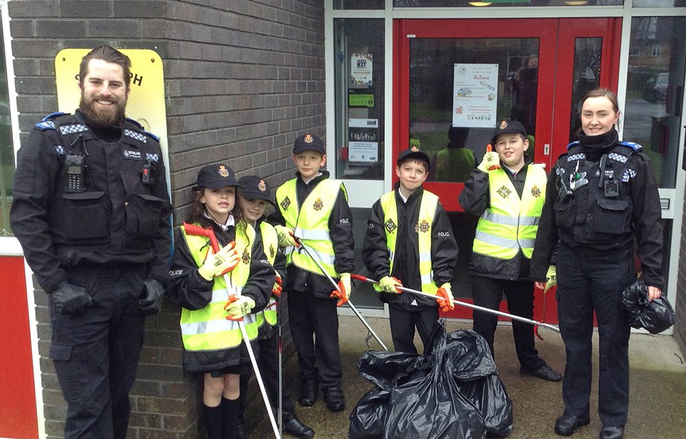 Mini Police on Litter Patrol