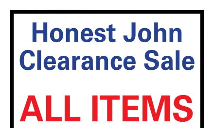 HONEST JOHN CLEARANCE SALE THIS WEEKEND