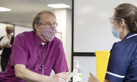 Bishop of Durham Vaccinated at Arnison Centre in Durham