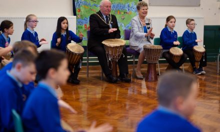 Lord Lieutenant checks on pupils’ rehearsals ahead of Gala Platinum Jubilee culture event