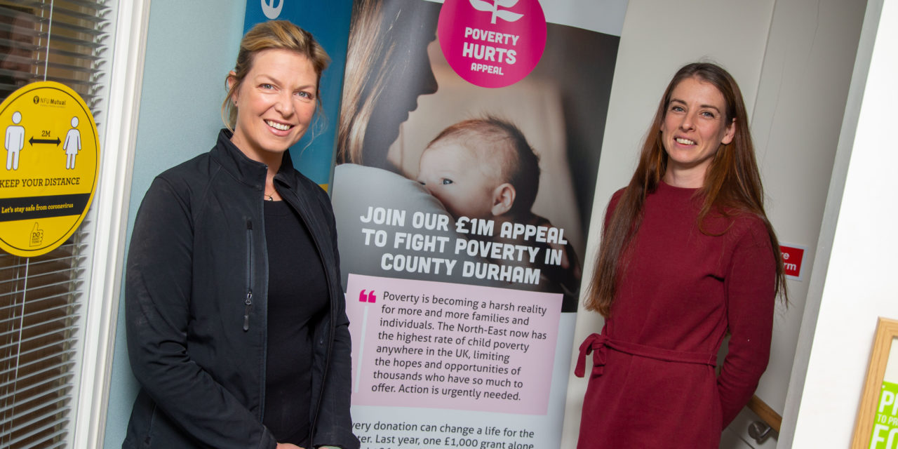 FIGHTING POVERTY: Kate Sowden from NFU Mutual and Alison Goulding from County Durham Community Foundation   