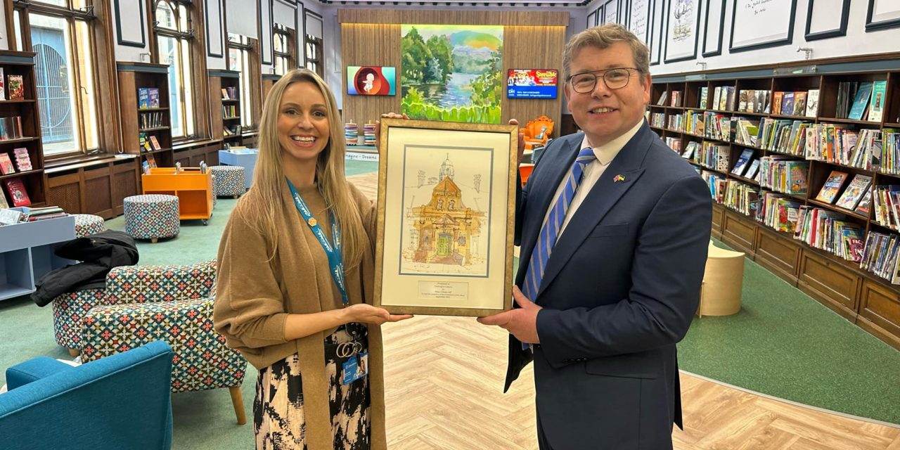 Artwork gifted by local MP to commemorate library reopening