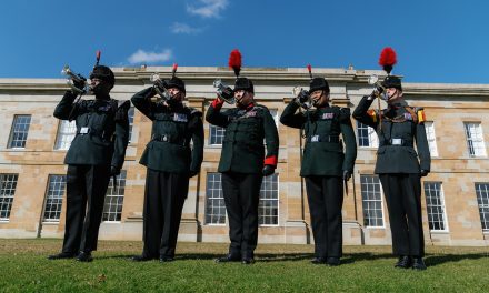 Enjoying a Bugle Breakfast to support our Armed Forces