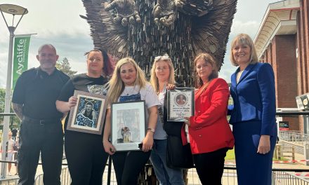 Commissioner Joy Welcomed Knife Angel to Newton Aycliffe