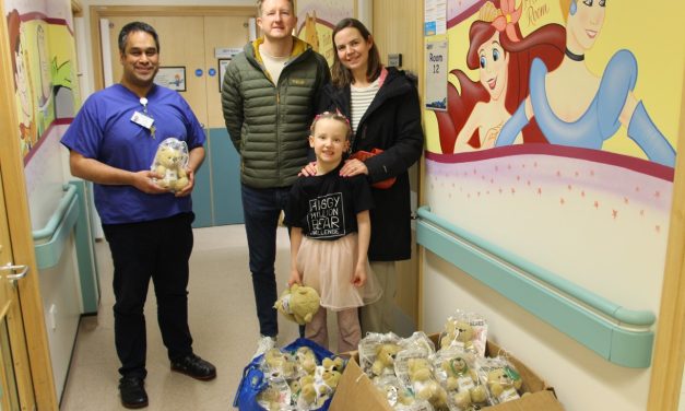 Arden Donates Special Brace Wearing, Scoliosis Bears