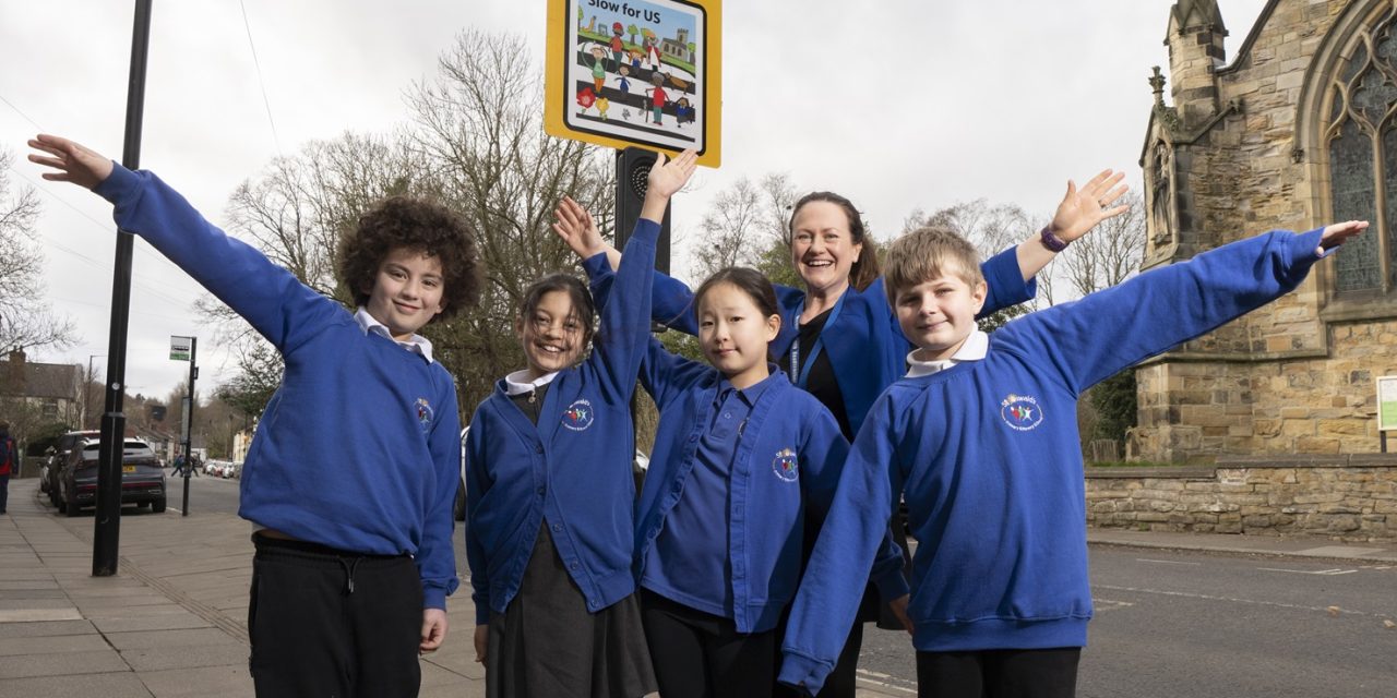 School children spread road safety messages