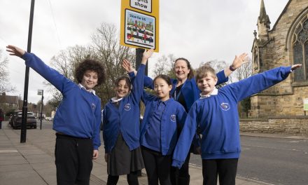 School children spread road safety messages