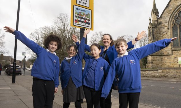 School children spread road safety messages