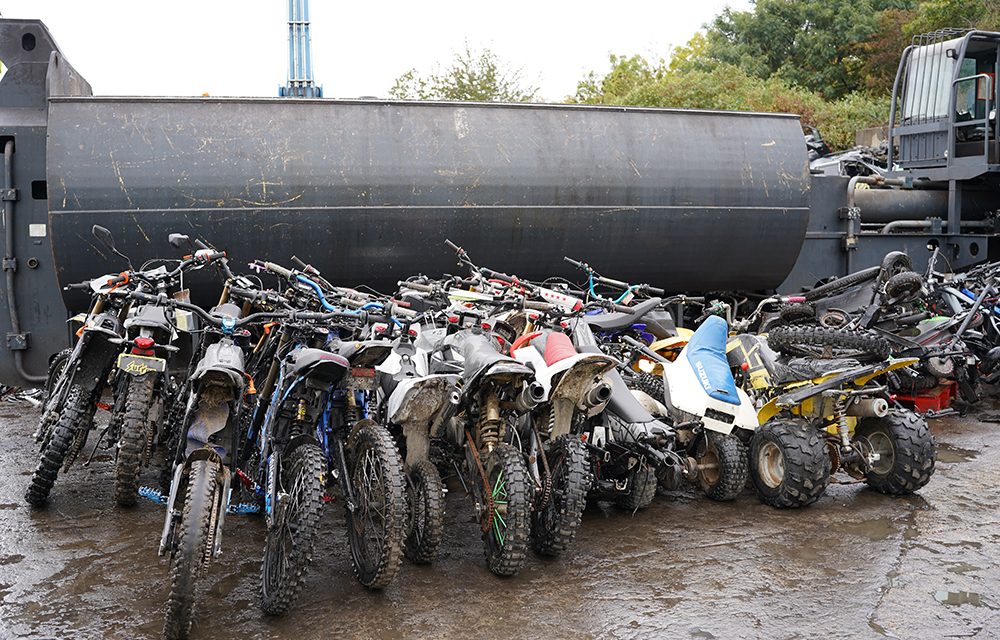 Durham Constabulary crush illegal bikes